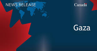 Canadian flag and Gaza skyline symbolizing international legal intervention and geopolitical tension