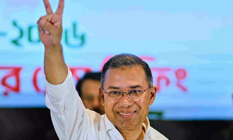 Tarique Rahman returning to Bangladesh after exile symbolizing political transition and power shift