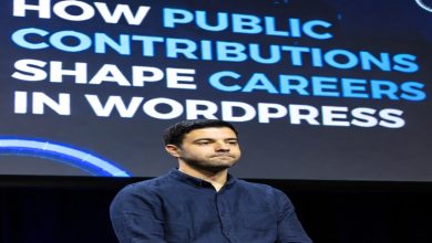 워드프레스 커뮤니티에서 공개 기여를 통해 커리어를 성장시키는 개발자의 모습과 협업 환경을 보여주는 장면