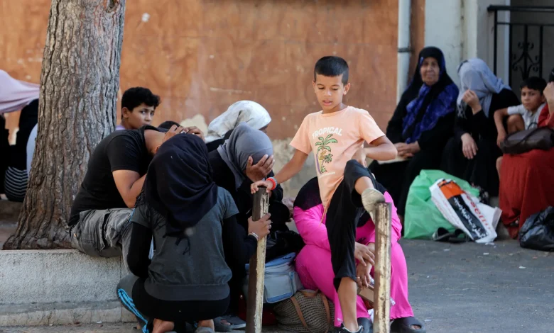 Palestinian refugees displaced in Lebanon amid Israeli airstrikes