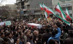 Iranian security forces confronting protesters amid crackdown