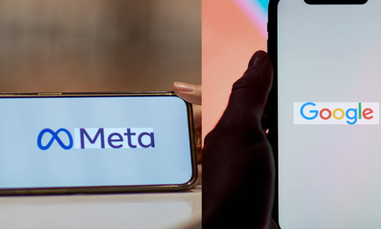 메타와 구글의 소셜미디어 중독 책임 판결을 상징적으로 보여주는 법정과 스마트폰 화면 이미지
