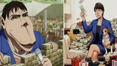 게임 캐릭터 스타일 그래픽과 정치 뉴스 화면 분위기가 겹쳐 보이며 정치의 밈화를 상징하는 디지털 이미지