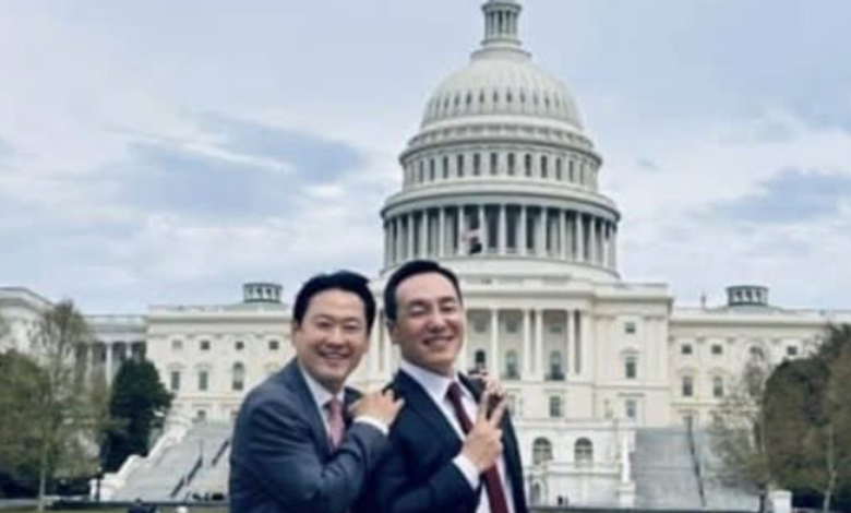 미국 IRI 연설에 나선 장동혁과 워싱턴 공화당계 네트워크의 반응을 다룬 정치 기사 이미지