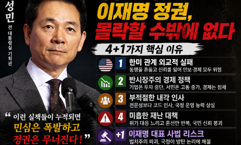 [정권재난] 나라가 정부를 걱정하는 시대… 장성민이 짚은 ‘몰락의 네 장면’