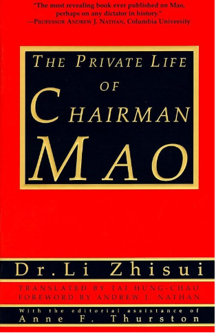 a memoir by Li Zhisui, one of the physicians to Mao Zedong, former Chairman of the Chinese Communist Party, which was first published in 1994. Li had emigrated to the United States in the years after Mao's death. The book describes the time during which Li was Mao's physician, beginning with his return to China after training in Australia, through the height of Mao's power to his death in 1976 including the diverse details of Mao's personality, sexual proclivities, party politics and personal habits./wikipedia