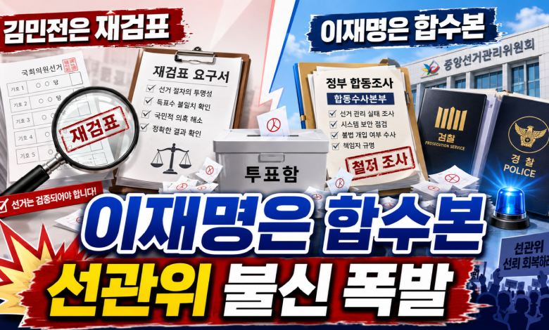 김민전 “선거무효·재검표” vs 이재명 “국정조사·합수본”…선관위 사태, 출구가 갈렸다