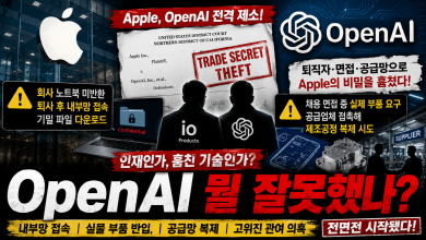 OpenAI가 뭘 그렇게 잘못했나?…Apple “OpenAI 하드웨어는 훔친 기술 위에 세워졌다”…400명 이직 뒤 터진 전쟁