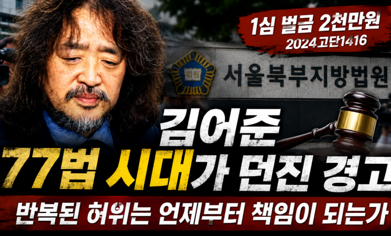 【사건 다시 읽기】김어준 벌금 2천만 원과 77법의 실질적 효과