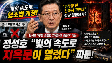정성호 “빛의 속도로 형소법 개정”…정말 빛의 속도라면, 지옥문도 빛의 속도로 열렸다